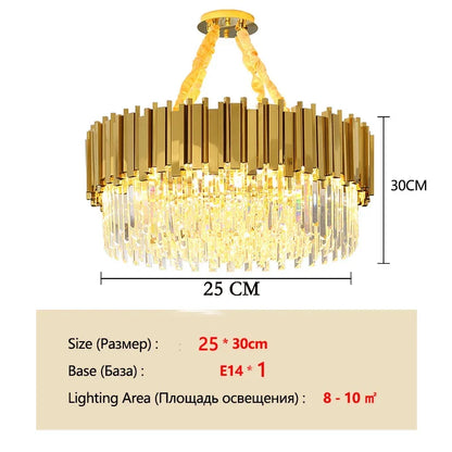 Gold K9 Crystal Tricolor Chandelier Luxury Modern LED Ceiling Light for Living Room Dining Room Bedroom Ceiling Lights