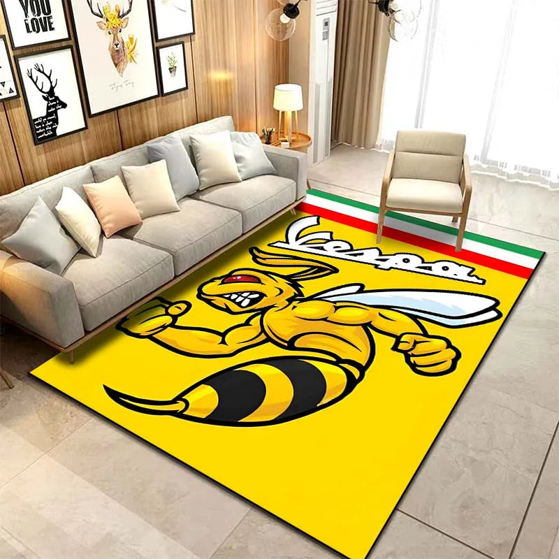 15 Sizes Motorcycle V-Vespa Pattern Rug Bedroom Living Room Bathroom Mat Creative Door Mat Area Rug Carpets for Living Room Home