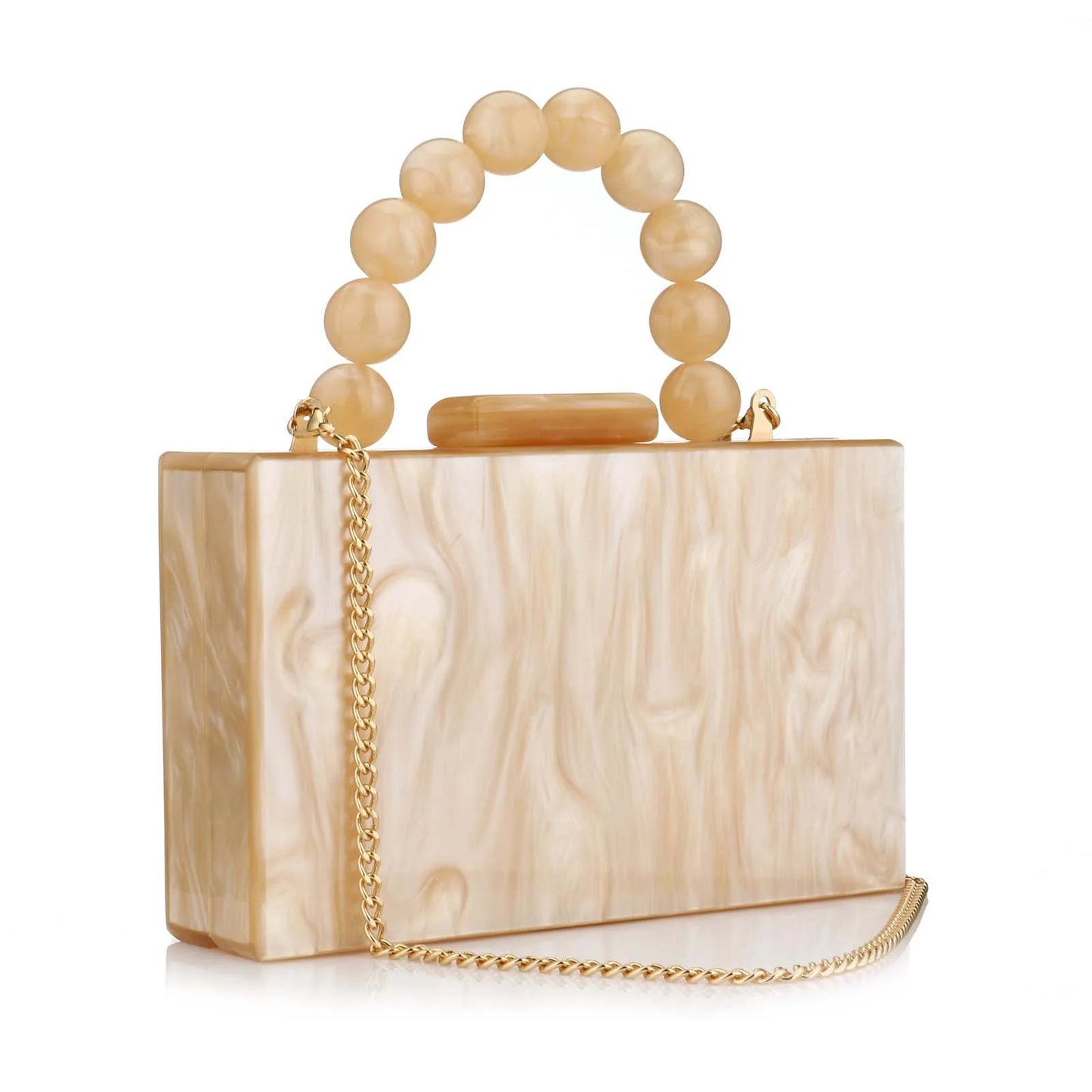 Beading Handbag Marble Acrylic Luxury Box Clutch Evening Bags Wedding Party Chain Shoulder Bag Dinner Dress Purse Festival Gift