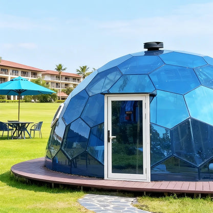 Luxury Geodesic Glass Dome Tent Insulated Hexagonal Honeycomb Aluminum Alloy Outdoor Glamping Resort Hotel Starry Sky Room
