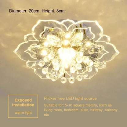 LED Lotus Glass Corridor Ceiling Lights porch Hallway Plastic Leaves Ceiling Lamps Living Room Balcony Ceiling fixtures
