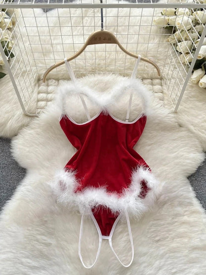 Coquette Lace Lingerie Set Sexy Mesh Bodysuit Valentines Day Sleepwear Gothic Strappy Catsuit Intimate Nightwear Romper