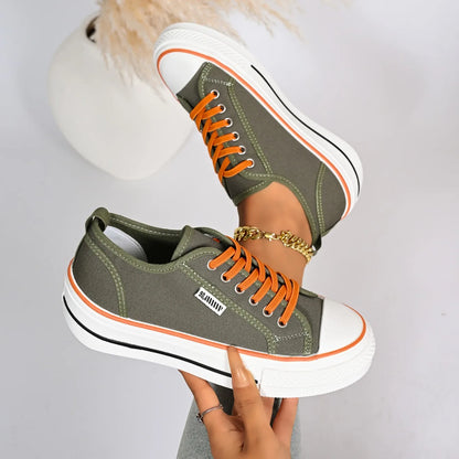 Fashion Candy Color New Casual Women's Sneakers 2026 New Solid Color Comfortable Thick Soled Shoes for Women Tênis Feminino