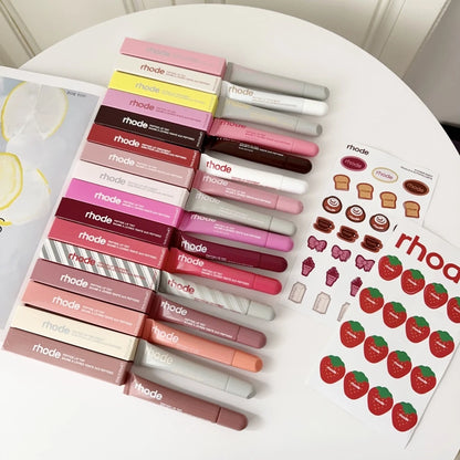 Rhode Summer Lip Moisturizer Lip Balm Smoothing Lipstick Lines Lasting Nourishing Women Makeup Daily Gloss Care with Stickers