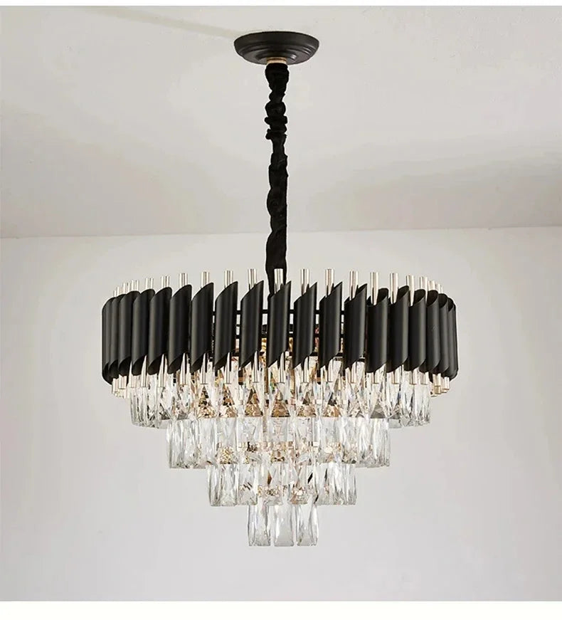 Luxury Crystal Pendant Lamp Lustre Home Decor Ceiling Chandelier Modern Dining Room Kitchen Bedroom Living Room Hanging Lights
