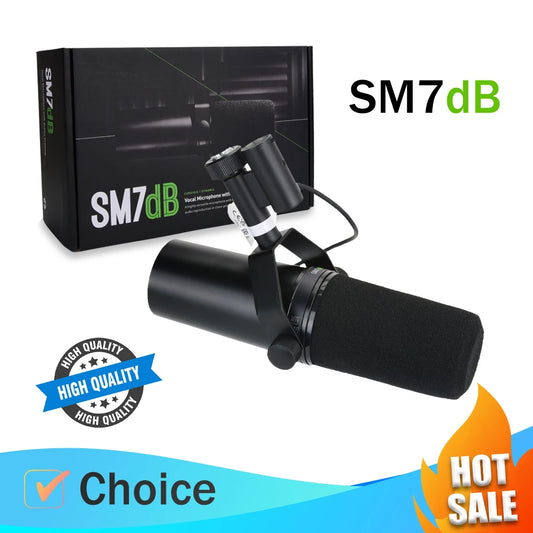 Top Quality SM7dB Dynamic Microphone with Optional Frequency Response and Built-in Preamplifier, For Podcast Vocal Recording