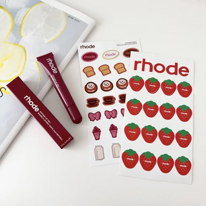 Rhode Summer Lip Moisturizer Lip Balm Smoothing Lipstick Lines Lasting Nourishing Women Makeup Daily Gloss Care with Stickers