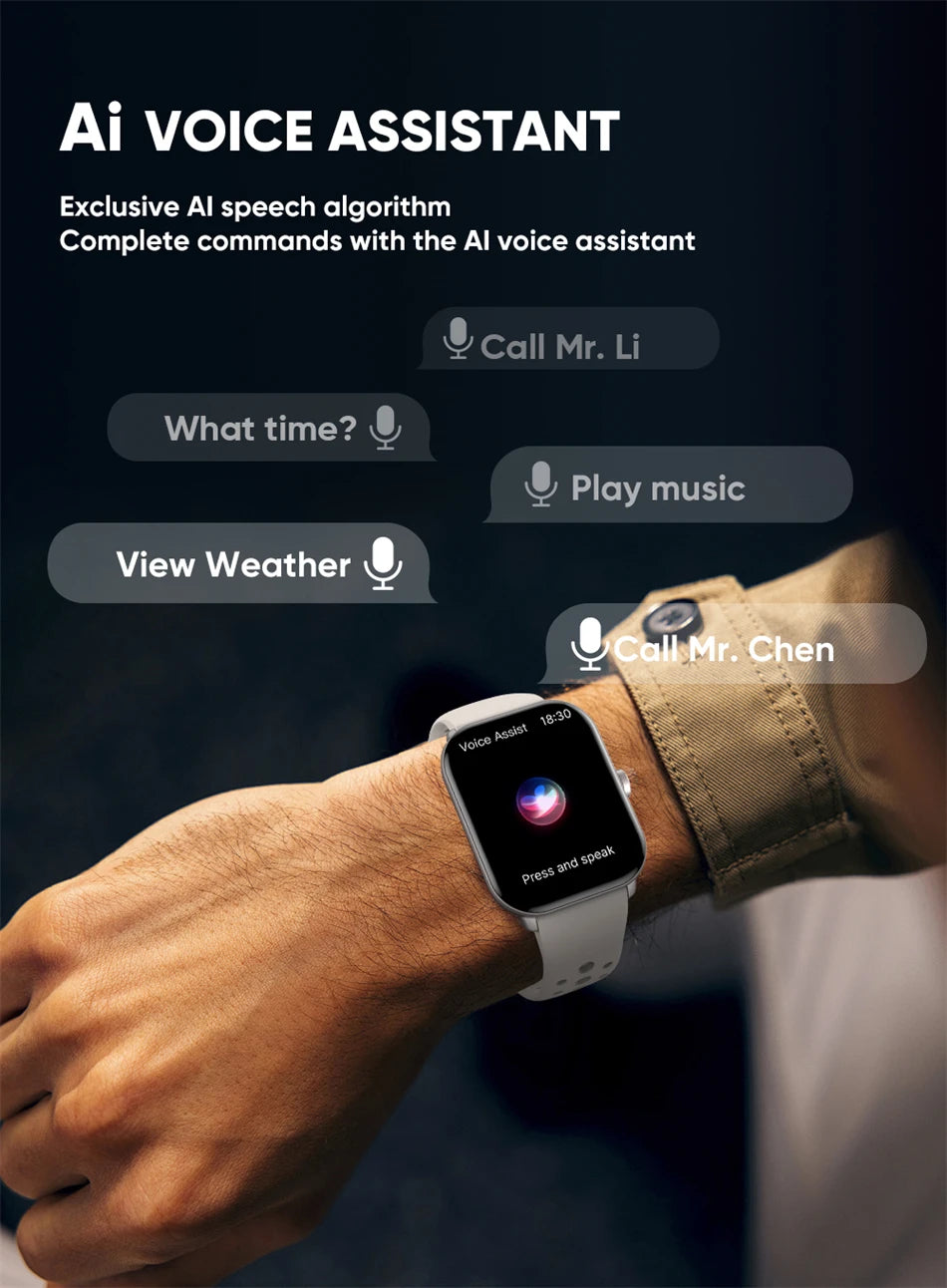 New Watch 5 Sports Smart Watch Men Women 2.01" AMOLED Screen Fitness Tracker Heart Rate ECG Waterproof GPS Track Call Smartwatch