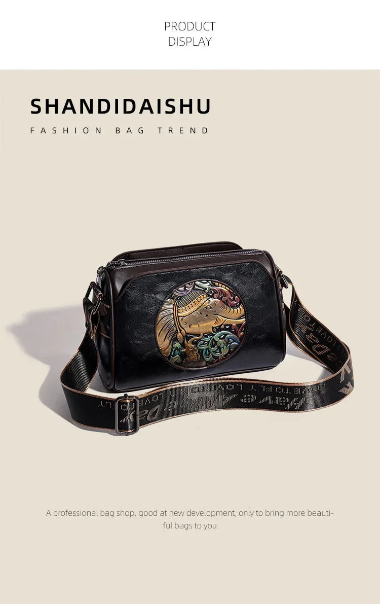 Women Crossbody Bag for Women Elephant Bags Fashion Print High Quality Leather Shoulder Bag Messenger Bags Sac a Main