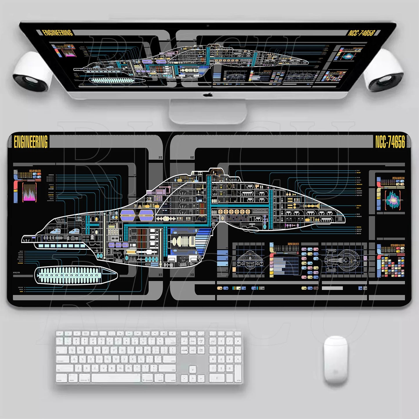 XXL HD print Game Mouse Pad Star Trek Office PC Accessories Keyboard Starship Blueprint Gamer Computer Cabinet Desk Mat carpet