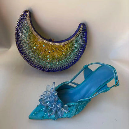 Insightlink Latest Shoes Women Luxury Rhinestone Crystal Pumps 2024 New Fashion Slippers Sandals Party Low Heels Elegant Italian