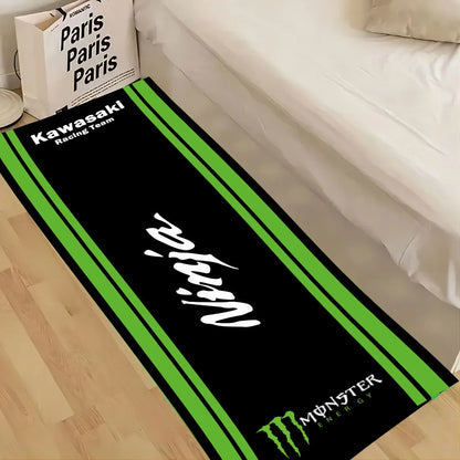 Kawasaki Motorcycle Carpet Garage Mat Racing Cool Moto Display Motorcycle Display Mat Kawasaki Anti-slip Floor Decoration Rug