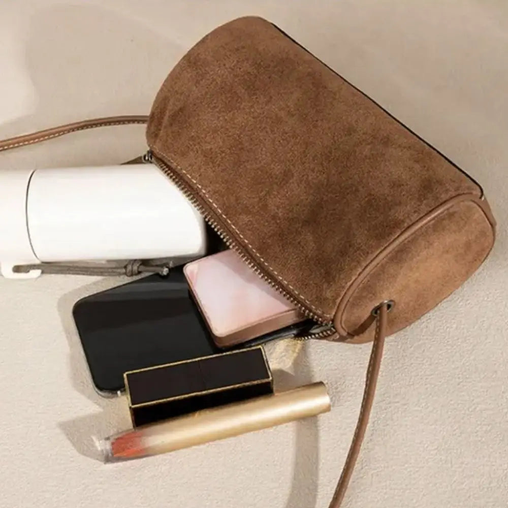 New Vintage Women Suede Handbag Elegant Casual Crossbody Bags Large Capacity Luxury Shoulder Bag for Ladies