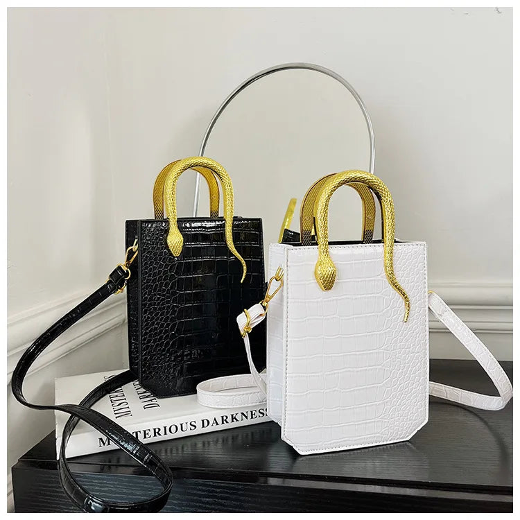 Stone Patterned Handbag for Women Glossy Purse and Handbags Crossbody Bags for Women Tote Bag PU Designer Bag Сумка Женская 2024