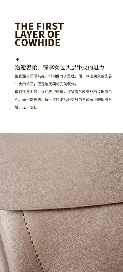 Women's Genuine Grade Cow  Leather Shoulder Crossbody Purse Bag Luxury Designer Ladies Underarm Bag Female Small Square Bag New