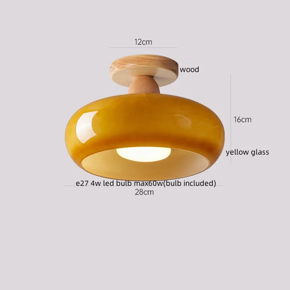 IWHD Home Lighting LED Ceiling Lights Decoration Aisle Porch Living Room Light Fixtures Nordic Ceiling Lamp Resin Copper Lustres
