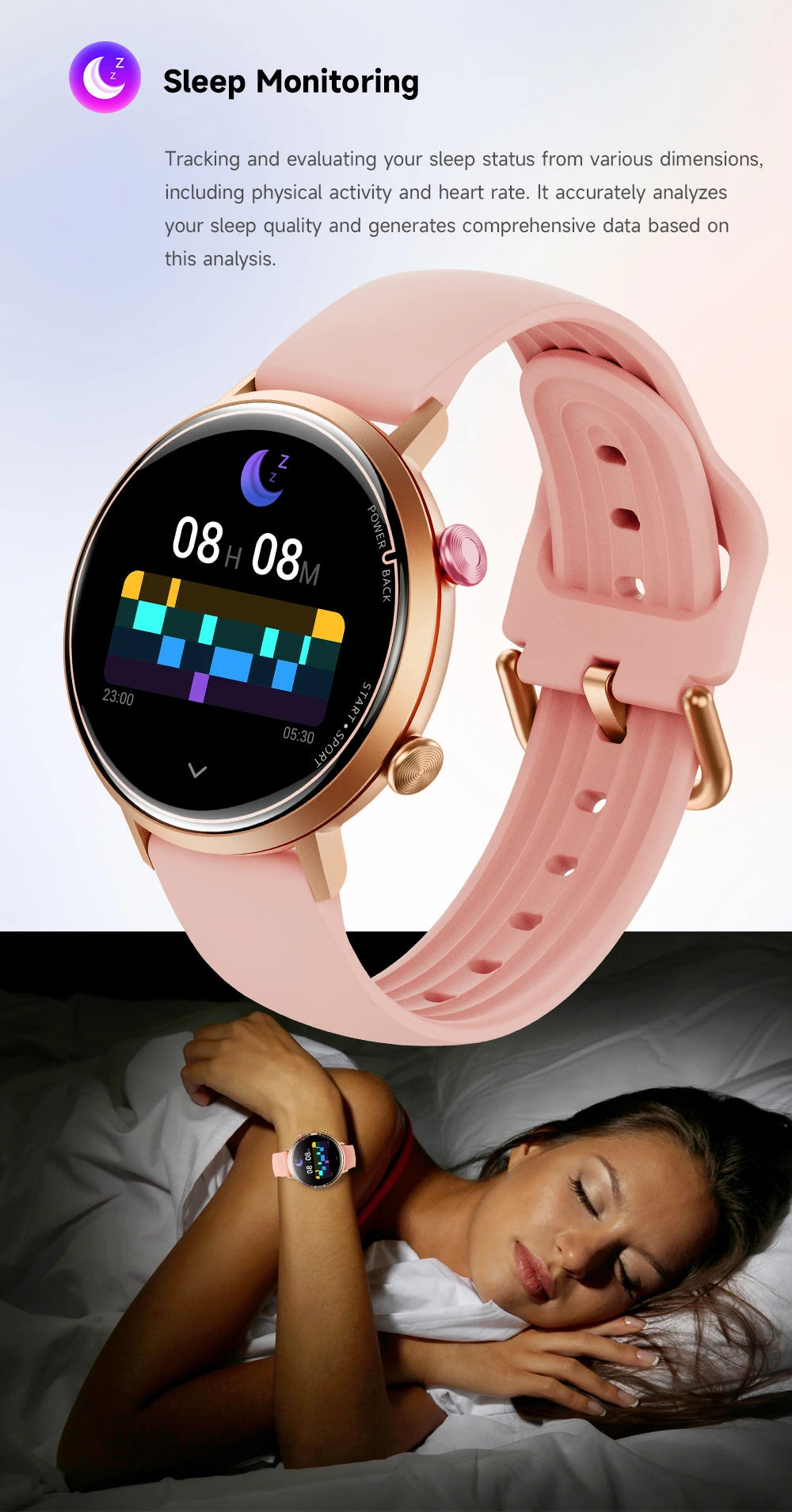 Big Price! Women's Smartwatch 50M Waterproof for Swimming Blood Pressure Sleep Heart Monitoring Diverse Sports Tracking