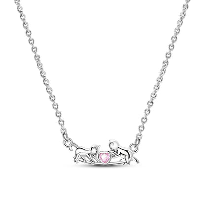 925 Sterling Silver Luminous Firefly Heart Shaped Zircon Pendant Necklace For Women Fashion Anniversary Birthday Jewelry Gifts