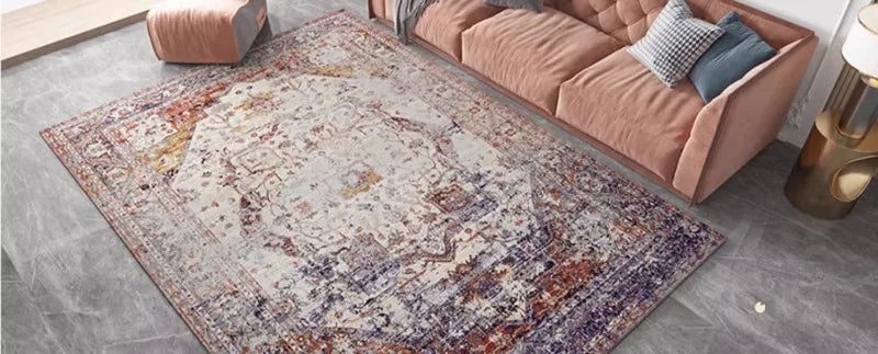 American Retro Style Rugs for Bedroom Large Area Living Room Decoration Anti-slip Carpet Washable Lounge Floor Mat Home Soft Rug