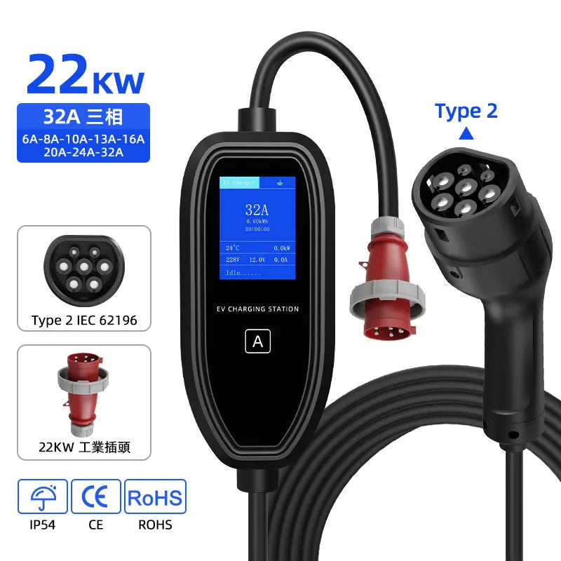 ROMADA K09 New Energy Electric Vehicle Charging Gun Portable In-Car Charger Home Use EU/US Standard Tesla EV Charging Station