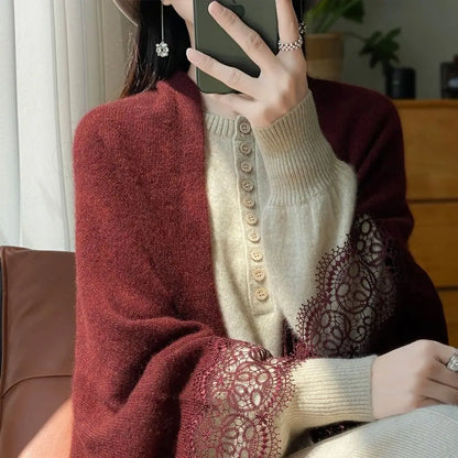 Fashion Women Wool Knitted Shawl Skin Friendly Breathable Lace Edge Scarf Spring Autumn Luxury Brand Design Cloak Shawl