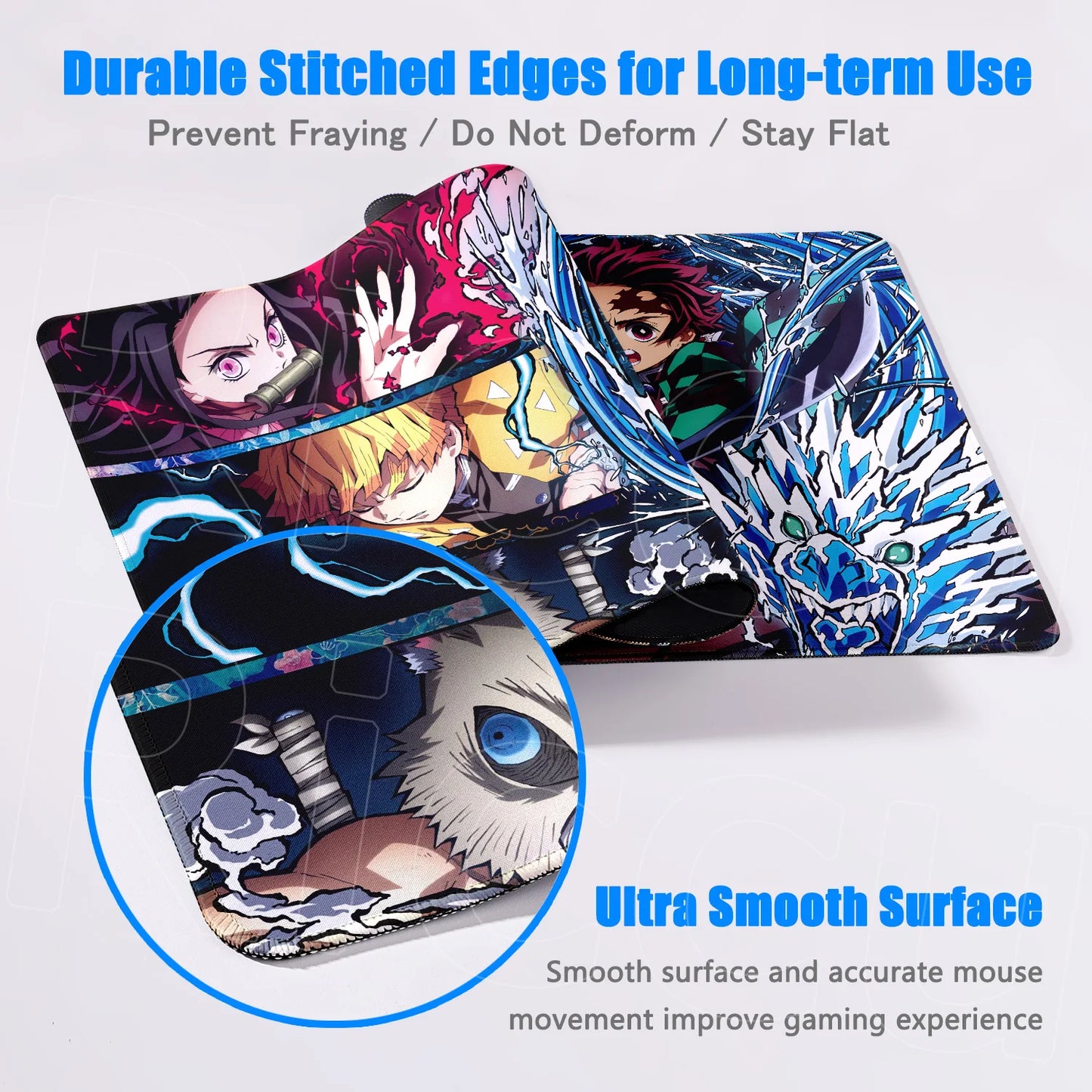 HD Printing Anime Mousepad Non-slip Rubber Base Office Deskmat XXL Student Writing Keyboard D-Demon Slayer Pc Gaming Accessories