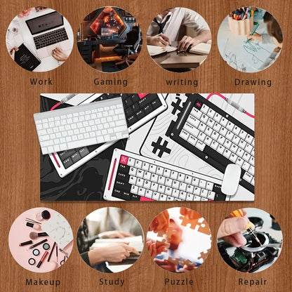Red and black mechanical keyboard pattern durable rubber table mat alfombrilla de escritorio podkladka gamingowa wrist rest