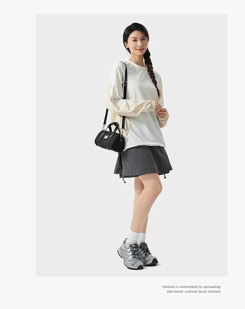 LEE Mini Classics Black Ladies Handbag Shoulder Bag Women Oxford Leather Strap Casual Small Travel Crossbody Bag Phone Pack