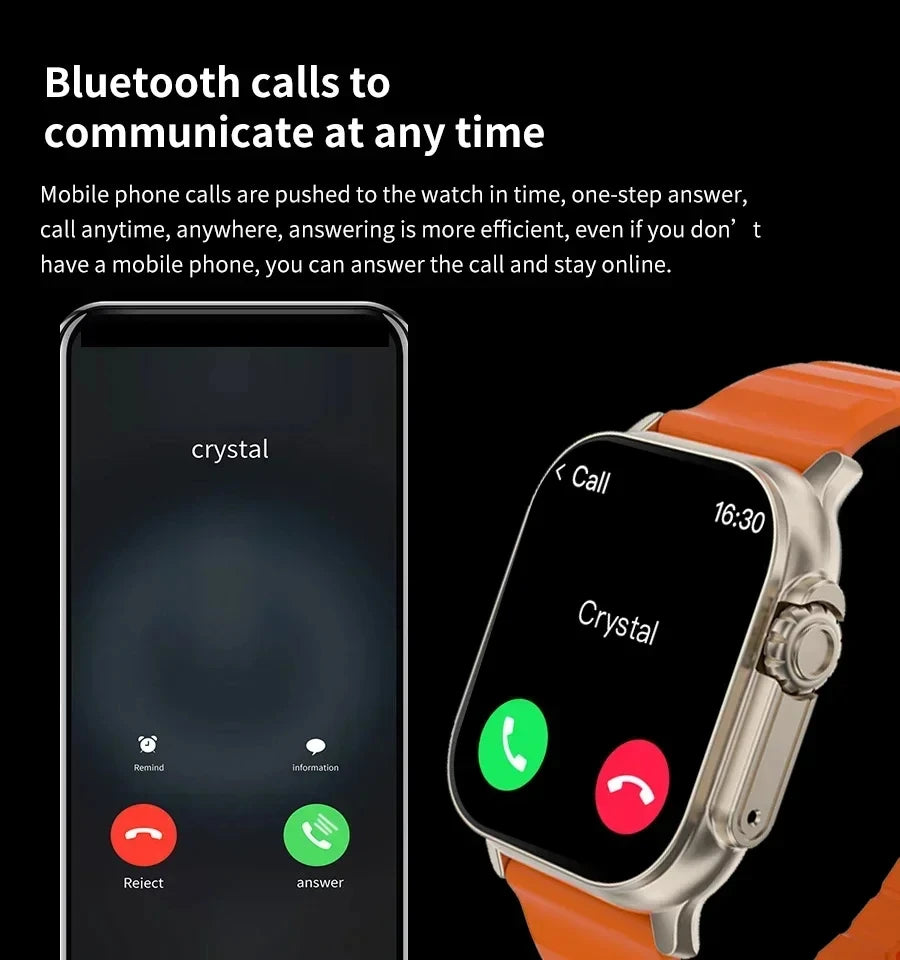 New Watch T800 Ultra2 Smart Watch 2026 Mens Womens Tracking Bluetooth Talk BT Music Wireless Charging Smart Watch