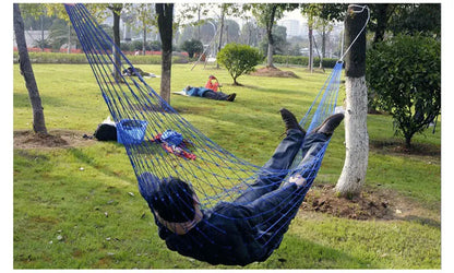 Outdoor Camping Hammock Portable Net Swing /Tree Straps, Single or Double Mesh Nylon Hammock for Outside, Hiking, and Travel