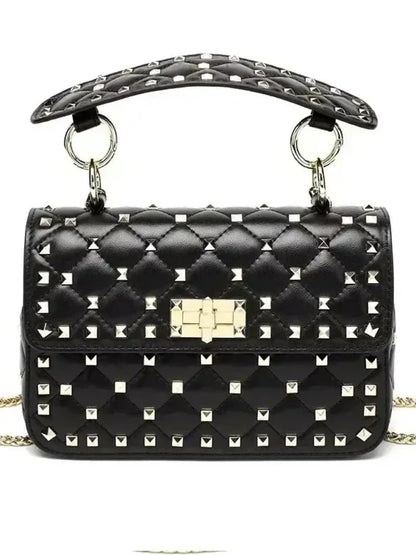 2026 New Fashion Women Sheepskin Leather Rivet Handbags Chain Bag Designer Shoulder Bags Luxury Woman Messenger Bags