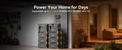 Used-EP3800-48V 3840Wh PECRON Portable Power Station Expansion Battery for E3600LFP/E3800LFP/F3000LFP/E2400LFP/E1500LFP/E1000LFP Solar Generator for Home Use