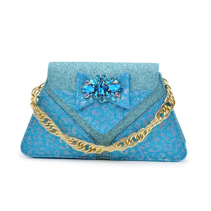 New Fashion Luxury Shoe and Bag Set for Party in Women Women Nigerian Italian Shoes and Bags Set Decorated with Rhinestone