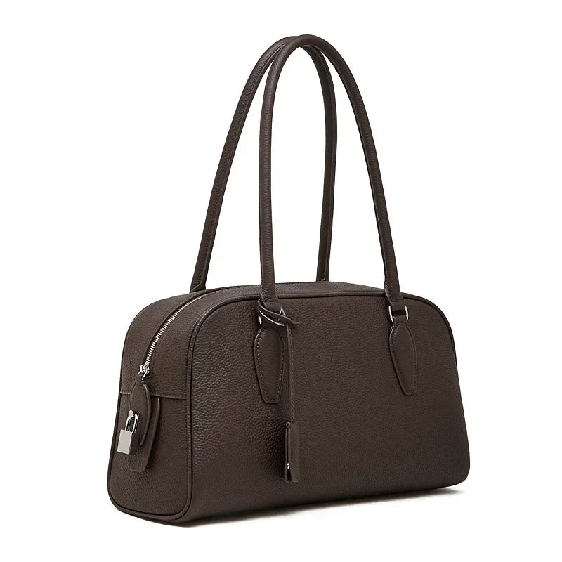 Women's Luxury Designer Handbags Genuine Leather Ladies Underarm Shoulder Bag New Fashion 2026 Cowhide Large Capacity Tote Bag
