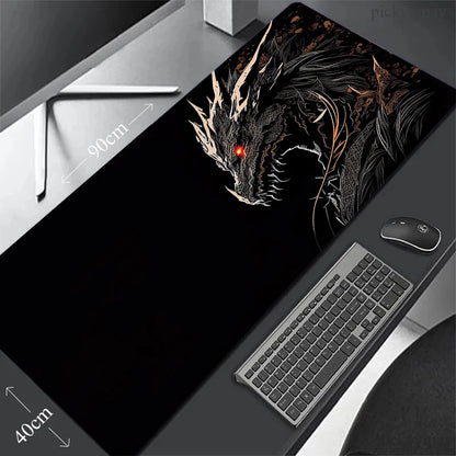 Large Table Carpet Dragon Mouse pad Gamer Mousepad Gaming Mouse Mat Black Desk Mat Soft Computer Desk Pad Waterproof