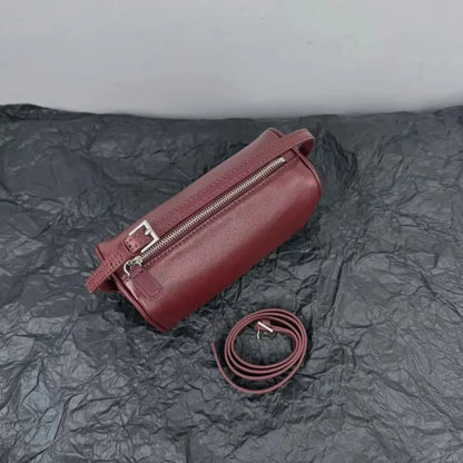 2025 New Luxury 90s Pen Holder Bag Genuine Soft Cowhide & Suede Mini Crossbody Bag Hand-Carry Vintage Shoulder Purse for Women