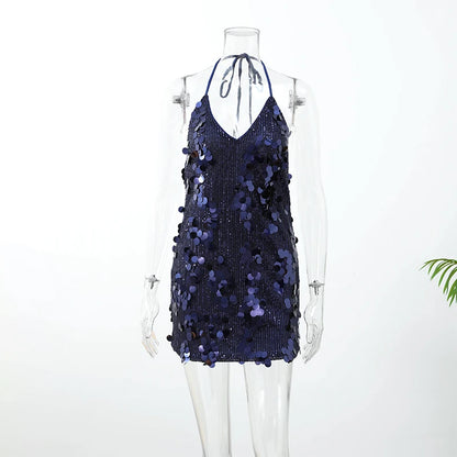 Sexy Sequin Sling Slim Short Dress Women Chic Sleeveless Off Shoulder Slim Dresses 2026 Lady Evening Party Club Vestidos New