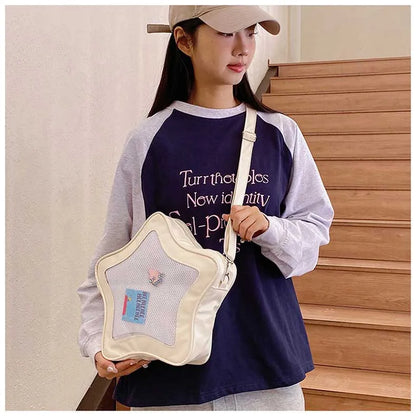 Japanese Style Minimalist Cute Aesthetic Shoulder Bag for Students Kawaii Crossbody Purse Street Fashion Ita Bags Handbags bolso