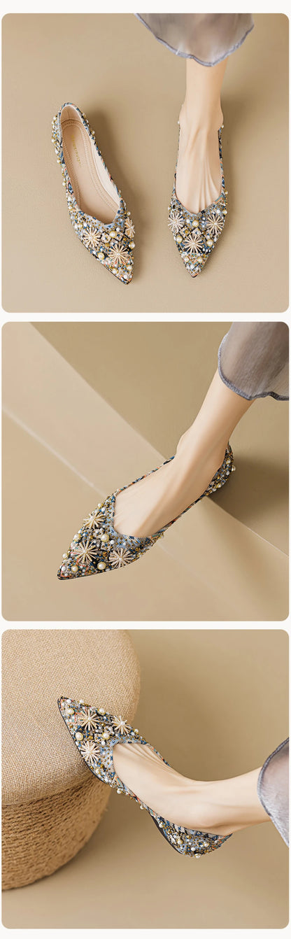 Women Retro Soft Sole Single Shoes Summer Unique Design Shallow Mouth Bean Shoes Plus Size Comfort All Match Daily Casual