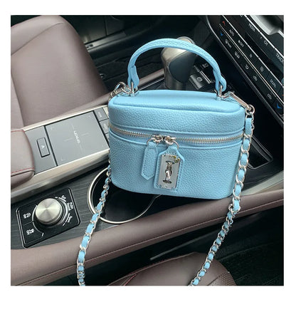 Women Square Handbags 2024 Summer Fashion Chains Crossbody Bags Texture PU Shoulder Bag Elegant Chic Mini Mobile Phone Bags