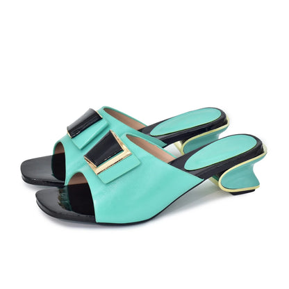 New Arrival African Women Wedding Shoes Decorated with Rhinestone Italian Pumps Women Shoe Ladies Sandals with Heels Party Pumps