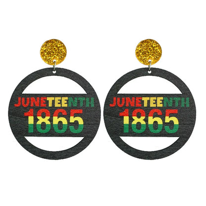 New June Festival Black Liberation Day Earrings African Exaggerate Earrings with Multi Material Festival Atmosphere Earring Gift