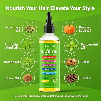 7-IN-1 Hair Oil for All Hair Types Natural Plant Oils Complex Hair Care Serum Reduces Breakage Hydration & Shine Hair Essence