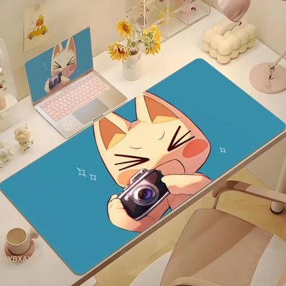 HYBXAXC Cute T-Toro I-Inoue Cat Mouse Pad Non-slip Desk Mat PC Laptop Accessories Rubber Office Keyboard Large Gamers Decoracion