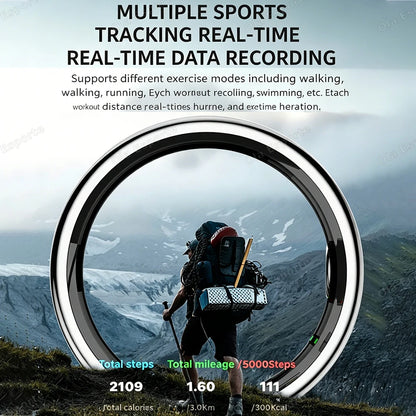2026 New Smart Ring Bluetooth Heart Rate Body Temperature Monitor AI Health Analysis 5ATM Waterproof Sports Smartring Men Women