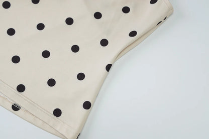 Hugcitar Women'S Fashion Polka Dot Print O Neck Sexy Slim Crop Tank Top Summer Female Clothes Beach Vacation Party Streetwear