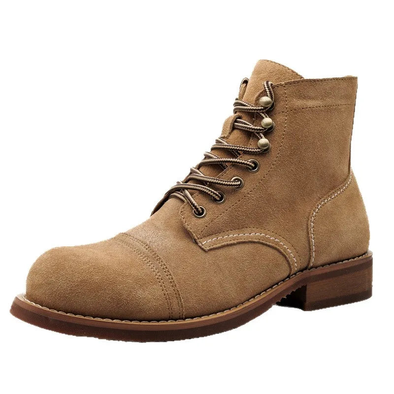 New High Quality Men Boots Motorcycle Boots Retro Comfortable Leisure Tooling Work Ankle Workwear Boots