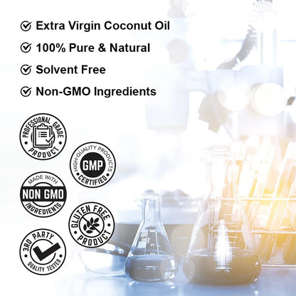 Coconut Oil Capsules Promotes Healthy Hair, Skin & Nails Made with Organic Coconut Oil