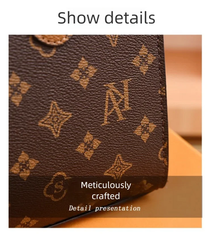 Elegant Retro Women's Tote Bag Single Shoulder Crossbody Bag Floral Print Ladies Handbag Luxury Texture Commuter Messenger Bag