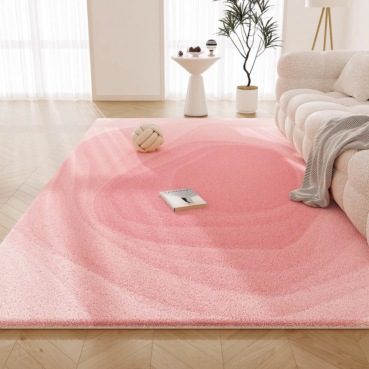 Sweet Pink Living Room Carpet Large Butterfly Print Fluffy Bedroom Rugs Soft Fashionable Ins Style Coffee Table Mats Alfombra 러그